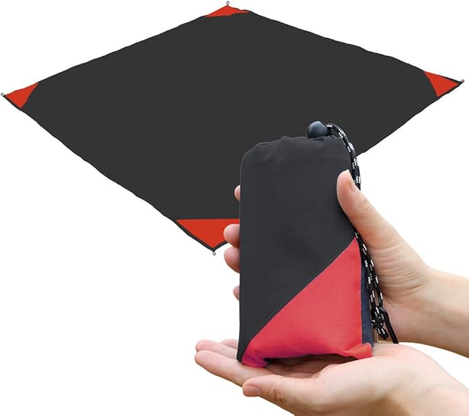 Orga'Neat Pocket Picnic Blanket, Sandproof Lightweight Pocket Camping Tarp, 55â³x 60â³ Foldable & Fits into Small Bag, Water Resistant Washable Quick Dry Compact Beach Mat for Outdoor Recreation