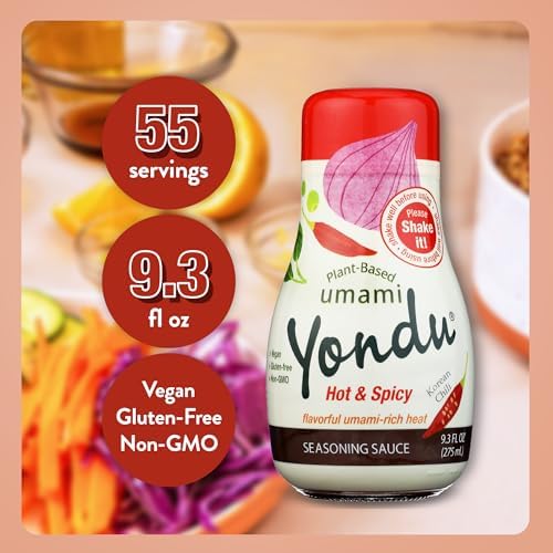 Yondu Hot & Spicy Korean Hot Sauce - Umami Vegetable Condiment, Non GMO, Gluten Free (9.3 Fl Oz)