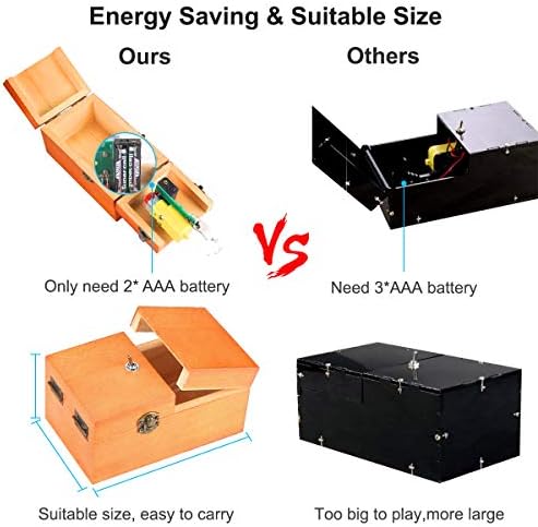 Calary Useless Box Turns Itself Off In Wooden Storage Box Alone Machine Fully Assembled in Box Gifts for Adults and Children