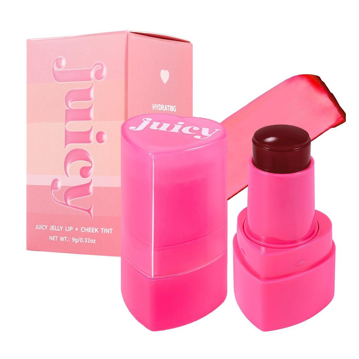 Cooling Water Jelly Tint Stickï¼Multi-Use Juicy Love Blush, 3-In-1cheek Blush & Eyeshadow & Lip Tinted Long-Lasting Moisture Stickï¼Bouncy Jelly Textureï¼Creates A Moist Watercolor Effect (#07, 0.32oz)