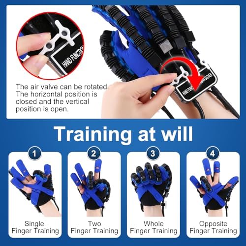 Rehability Robot Gloves Hemiplegia Hand Stroke Recovery Equipment, Hand Dysfunction Training Device for Stroke, Finger Orthosis for Finger Cramps (Left, XL)