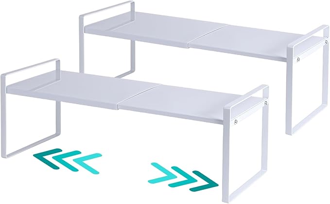 2-Pack Expandable Shelf Organizer for Kitchen Countertop, Kitchen Organizers and Storageï¼Under Sink Expandable Shelf Organizer