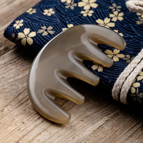 FOMIYES Massage Comb - Premium Ox Horn Scalp Massager Tool for Head Massage Lightweight & Compact Design for Healthy Hair Suitable for Wet or Dry Hair