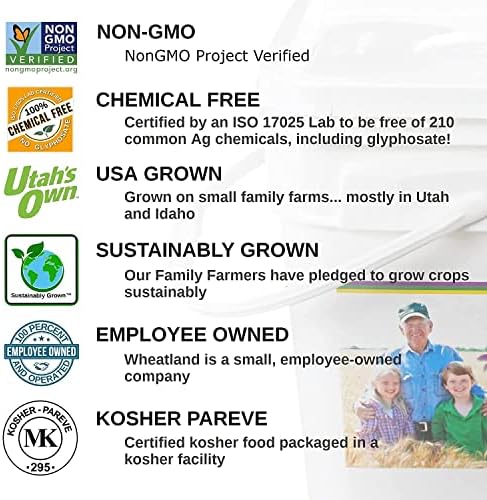 Wheatland Pearled Barley, 20lb Bucket, 25 Year Storage Life, Superior Packaging (Mylar & Oxygen Absorber) Lab Tested Chemical Free, Farm Fresh USA Grown, Emergency Preparedness, Non GMO, Kosher