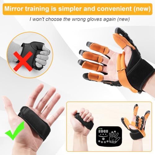 7th-Gen Rehabilitation Robot Gloves – Automatic Finger Training Glove for Paralysis & Hemiplegia, Mirror Training & Multi-Mode Home Stroke Therapy Equipment (LH, XL)