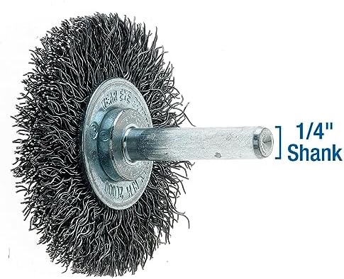 Mercer Industries 182020B - 2" x 1/4" Shank Crimped Wire Wheels, .014 Carbon Steel Wire (20 pack)