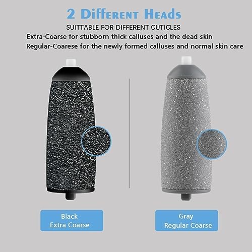 12 Pack Replacement Roller for Flawless Pedi, Replacement Head Refills Compatible with Finish Touch Flawless Pedi Electronic Tool File,6 Extra Coarse & 6 Regular Coarse