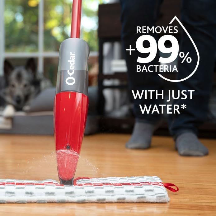 O-Cedar Genuine ProMist MAX Spray Mop Head Replacement (Pack of 4) | Machine Washable | Reusable | Microfiber Refill | Removes 99% of Bacteria