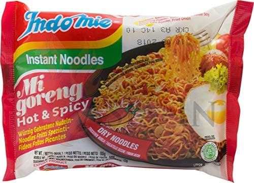 Indomie - Instant Noodles, Stir Fry Ramen, Halal Certified, Hot & Spicy / Pedas Flavor, (Pack of 30)