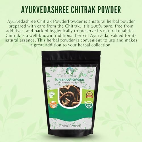 AYURVEDASHREE Chitrak Roots Powder I Chitrak Mool Powder I 50 Gm I Chita Jadd I Plumbago Indica Root I Plumbago zeylanica, Supports Healthy Metabolism