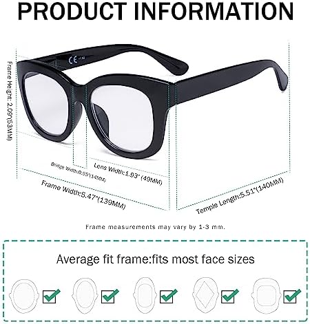 Eyekepper 5 Pack Oversized Reading Glasses - Retro Readers for Women Include Sunshine Readers +0.75