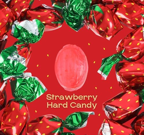 Dooboe Strawberry Hard Candy – 6 lb Bulk – Strawberry Filled Bon Bons – Individually Wrapped Red Candy, Offices & Candy Bowls