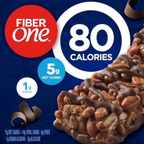 Fiber One 70 Calorie Chewy Snack Bars, Chocolate, 5 ct (Pack of 2)