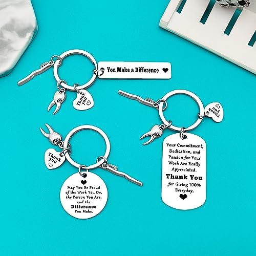 Xiahuyu 12 Pcs Dentist Gifts Dentist Keychain Dental Hygienist Dental Assistant Gift Dental Staff Appreciation Gifts Dental Coworker Keychain Christmas Birthday Thank You Gift for Dentist