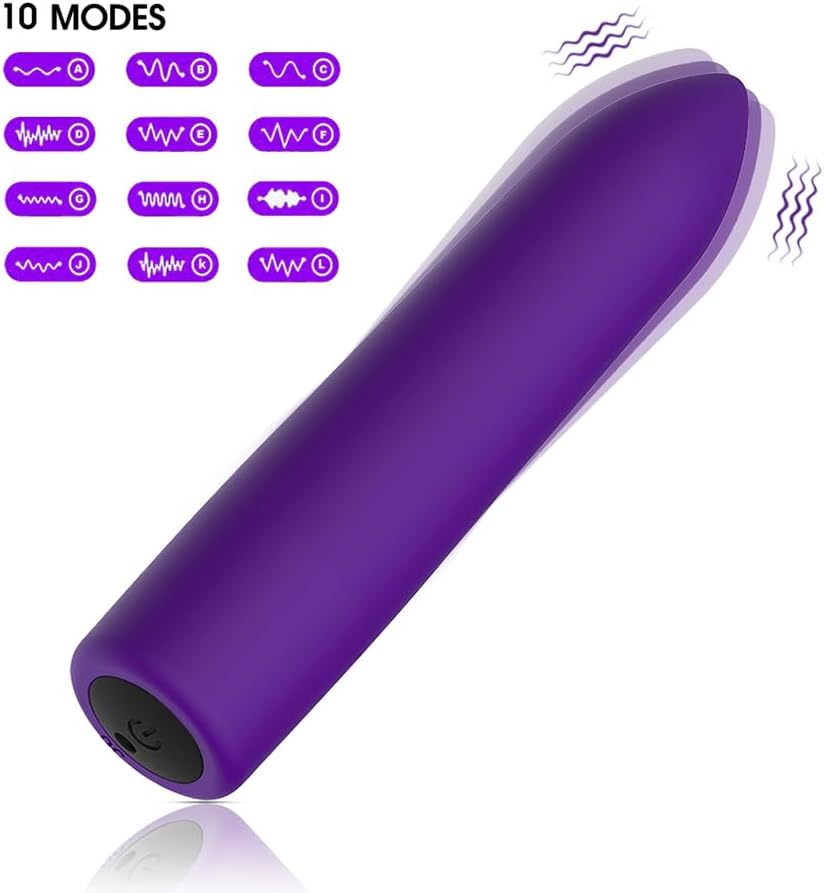 Waterproof 10 Modes Quiet Powerful Handheld Electric Bullet Tool,Bullet Massage Rod Travel Portable Silicone Massage Ball for Women PZ33011