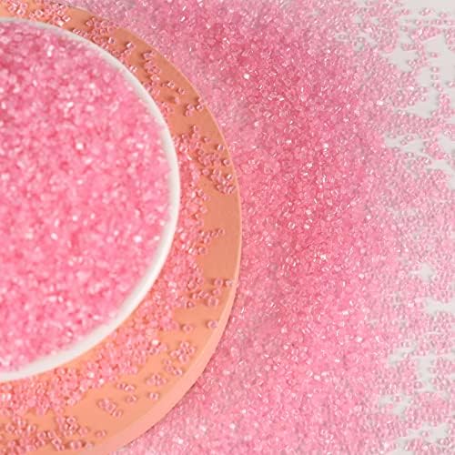 Kasvan Pink Sanding Sugar Sprinkles - Edible Sugar Crystals, Baking Cake Decorations, Ice Cream Toppings cupcake Decorating, Wedding Party Chirstmas Supplies, 85g/3.2oz