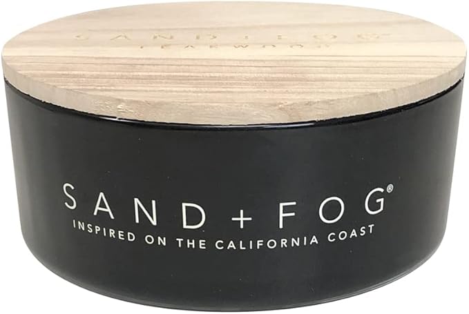 Sand + Fog Scented Candle - Teakwood - Additional Scents and Sizes â 100% Cotton Lead-Free Wick - Luxury Air Freshening Jar Candles - Perfect Home Décor for Your Cocktail Table â 34 oz