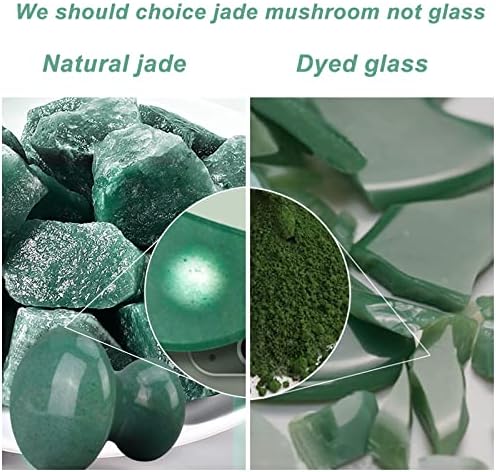 ideayard Mushroom Gua sha 2Pcs Jade Eye Massage Facial Tool Smooth Cute Mushroom Shaped Scraping for Women SPA Lift Remove Wrinkles (Green(2pcs)
