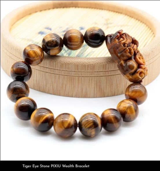 Tiger Eye Pixiu Wealth Bracelet – Natural Tiger Eye Stone Protection & Prosperity Bracelet for Men & Women