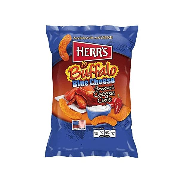 Herr's - CHEESE CURLS (Herr's Buffalo Blue Cheese Curls, 1 Ounce (Pack of 7 bags))