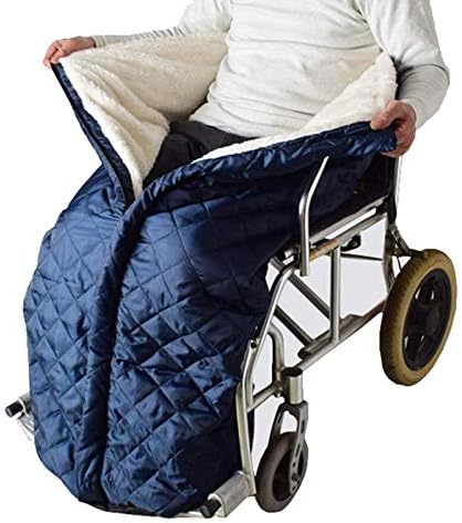 Waterproof Fleece Lined Wheelchair Blanket,Zipper Wheelchair Warmer Cover for Lower Body, Lap Blankets Winter Leg Foot Back Warm Bag for Elderly
