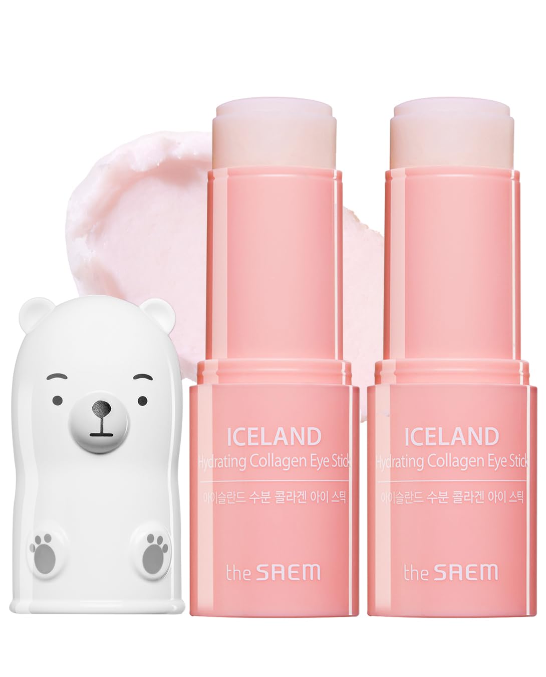 THESAEM Iceland Hydrating Collagen Eye Stick - Anti-wrinkle Moisturizing Eye Balm for Saggy Skin â Under Eye Treatment - Balm to Smooth Skin Texture - Rose Scent, 0.24oz 2 Pack