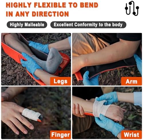 Cozii First Aid Splint, 36" X 4.3" Universal Aluminum Splints Kit, Waterproof First Aid Medical Tactical Field Splint for Arm Leg Broken Bones Fracture Treatment(1Pcs)