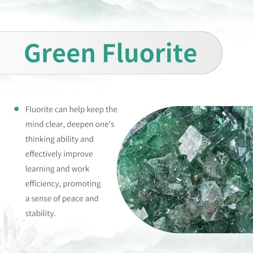 TUMBEELLUWA Natural Green Fluorite Crystal Cluster Geode Druzy Specimen Mineral Raw Stone for Healing, Witchcraft, Home Decor (101g-200g)