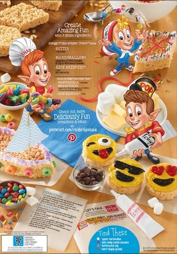 Kellogg's Rice Krispies Cold Breakfast Cereal, 8 Vitamins and Minerals, Rice Krispies Treats, Giant Size, Original, 24oz (1 Box), (Pack of 2)