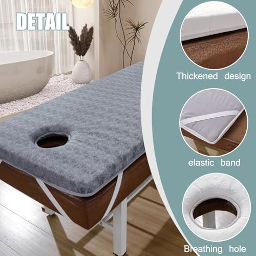 Gray,185 * 70cm(T), Thicken 4cm Memory Foam Massage Mattress Pad with Breath Hole Beauty Salon Bed Mattress Topper Spa Bed Mattress Pad Lash Bed Topper Massage Accessories Protective Pad