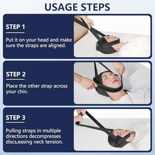 Adjustable Neck Stretcher & Portable Cervical Traction Device for Home,Relieve Neck Pain, Spinal Decompression and Posture Correction