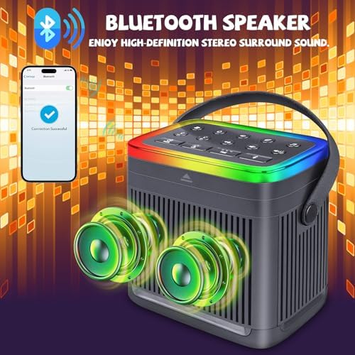 BIGMONAT 3-in-1 White Noise Sound Machine with 70 Sounds, Bluetooth Speaker & 7-Color Night Light,USB Rechargeable,Adjustable Brightness & Timer, White Noise Sleeping for Babies, Kids, and Adults