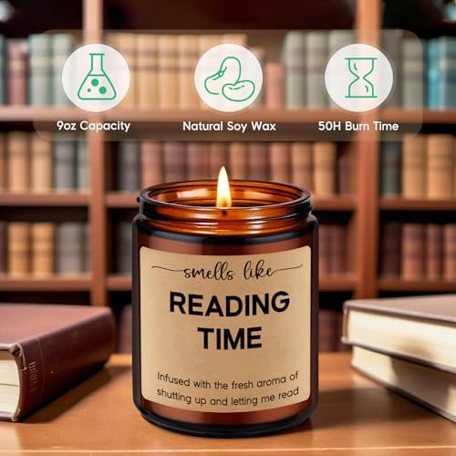 GSPY Reading Candle, Book Lovers Gifts, Readers, Bookish Present - Reading Accessories, Cute Reader Ideas - Funny Mothers Day, Birthday Gifts for Book Lovers Women, Bookworm, Librarian, Men, Booklover