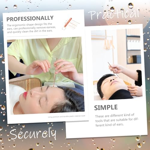 FRCOLOR Stainless Steel Ear Wax Removal Kit 6pcs Set with Portable Aluminum Alloy Sealed Case Rose Gold Ear Picks and Wax Removal at Home