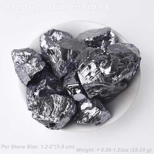 Erliway 1.25-2" Natural Terahertz Raw Stone and Healing Crystals, Rough Terahertz Stone for Tumbling, Cabbing, Fountain Rocks, Decoration, Raw Crystal and Healing Stones for Polishing, Wicca & Reiki