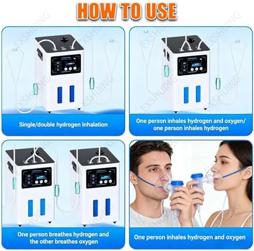 High Purity Hydrogen Machine, Hydrogen Inhalation Device, 99.99% H2, Max 4200 Ml/Min, 7-Stage Anti-Backflow, Quiet Fan â¤40 Db, Bedroom Safe, Relieve Fatigue And Fight Wrinkles(White,900ml/min)