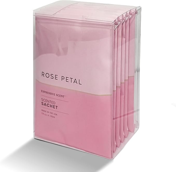 Expressive Scented Fresh Scent Pouches â Perfect Rose Petal Air Freshener â Home Fragrance & Closet Deodorizer for Drawers, Closets, Cars and Bathrooms â Long-Lasting Fresh Scent Sachets (6-Pack)