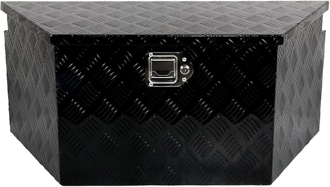 34''Inch Aluminum Trailer Tongue Tool Box Truck Bed Toolbox Truck Trailer Chest Box Underbody Storage Organizer Waterproof Square Storage Organizer w/Lock & Keys Black(â34" Lx14.5 Wx15 H)