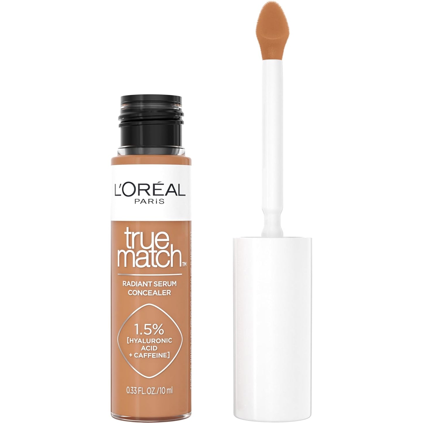 LâOréal Paris True Match Radiant Serum Concealer, Brightening Under Eye Concealer Make Up with 1.5% Hyaluronic Acid and Caffeine, N8, 0.33 Oz