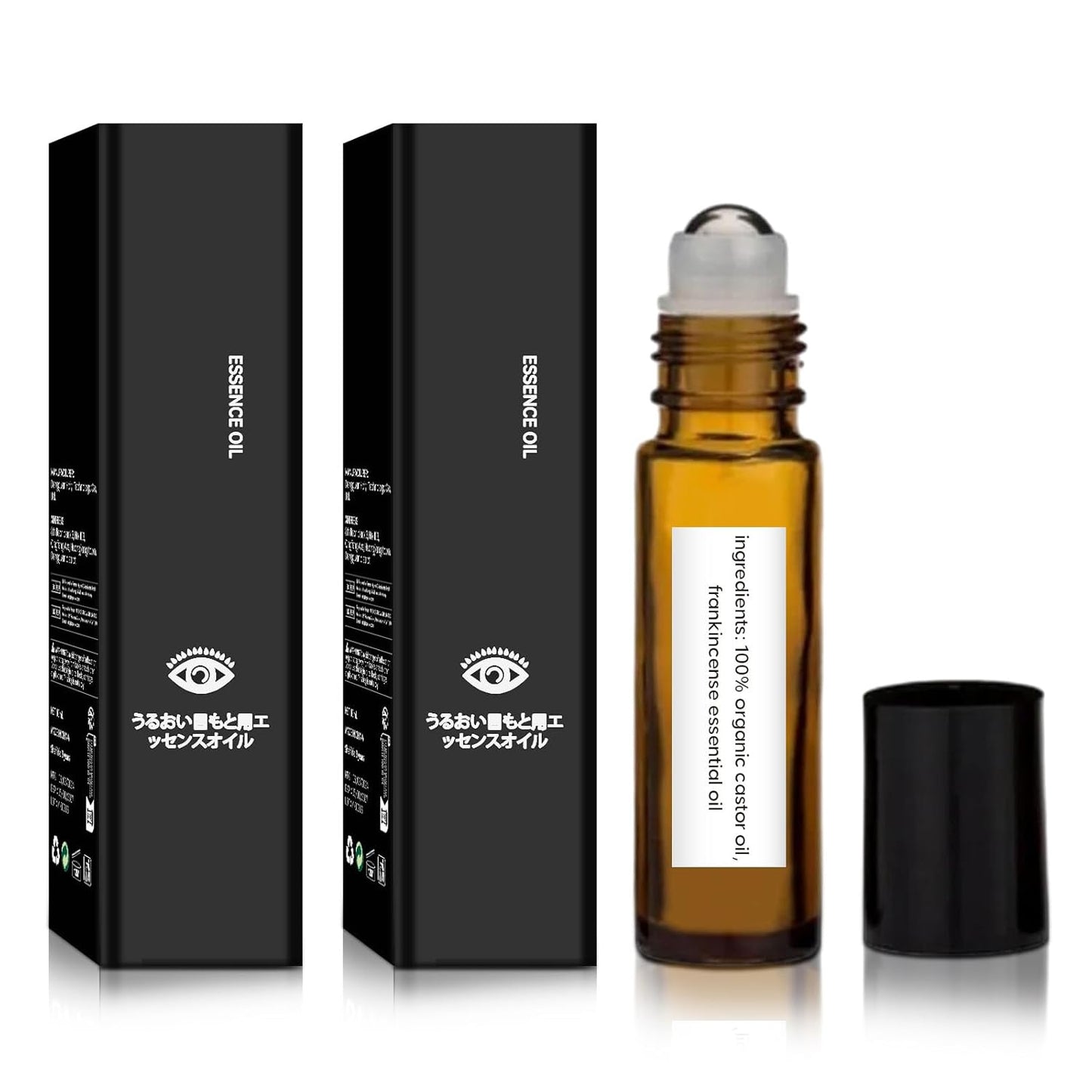 Time Eraser Roller Ball Castor Oil, Castor Oil Frankincense Rollerball, Time Eraser Rollerball for Eyes, Bags Under Eyes, Rollerball Castor Oil (2PCS)