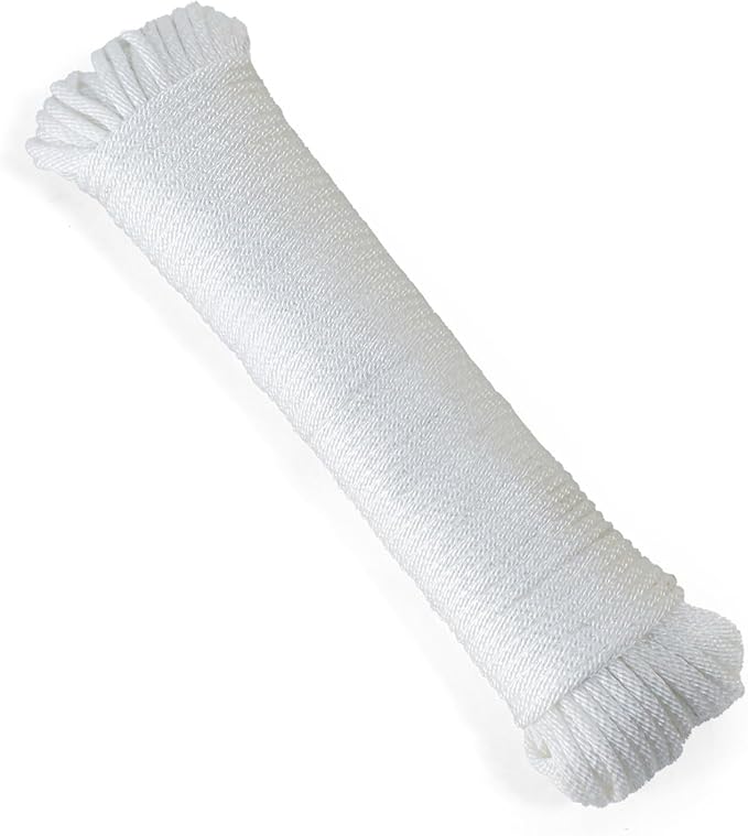 MERIANE 1/8inch 100FT Nylon Rope â Multipurpose Heavy Duty â Abrasion & UV Resistant â Ideal Use for Camping, Clothesline, Marine Rope, Flag Line - Shock Absorption Rope for Indoor Outdoor