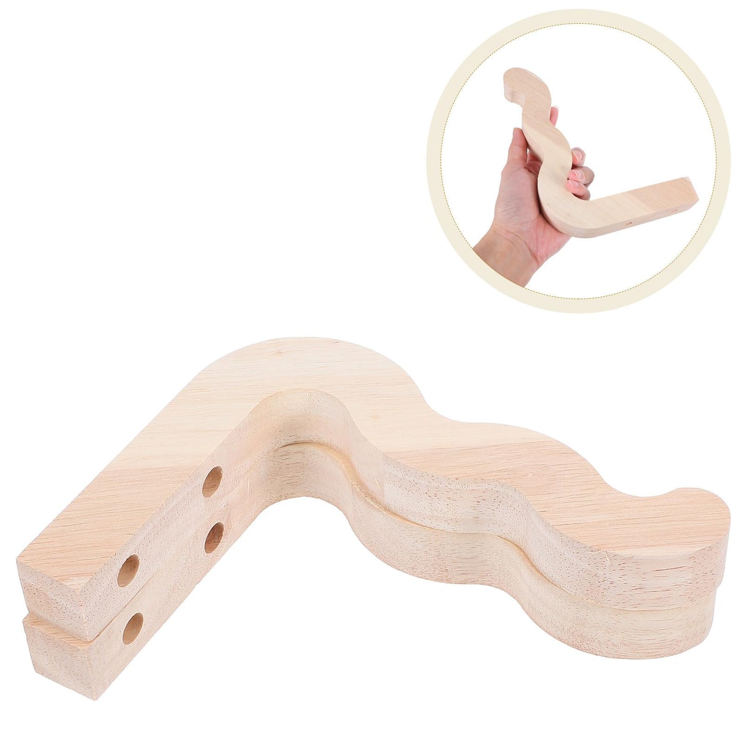 KICHOUSE 2pcs Wooden Wall Hooks for Plants and Lanterns, Wall-Mounted Flowerpot Brackets for Indoor Outdoor Garden, Patio Hanging Planter Hooks in Wood Tone
