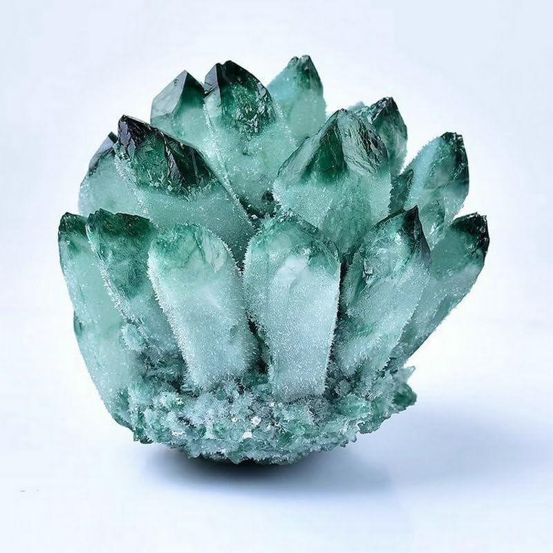 Natural Crystal Cluster Clear Quartz Mineral Crystal Cluster Cluster Healing Ornament Hue Reflection Feng Shui Home Decor (Green)