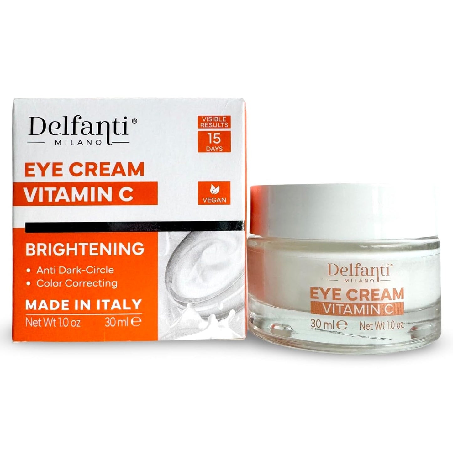 Delfanti-Milano ⢠VITAMIN C EYE CREAM ⢠Fast Result ⢠Vegan ⢠Made in Italy