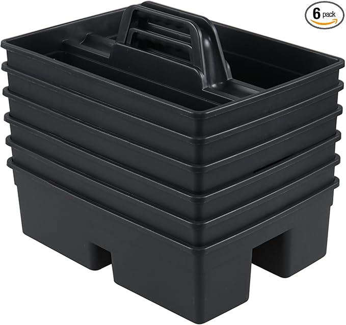 6-Pack Plastic Cleaning Caddy Organizer with Handle, Carry Caddy for Cleaning Products