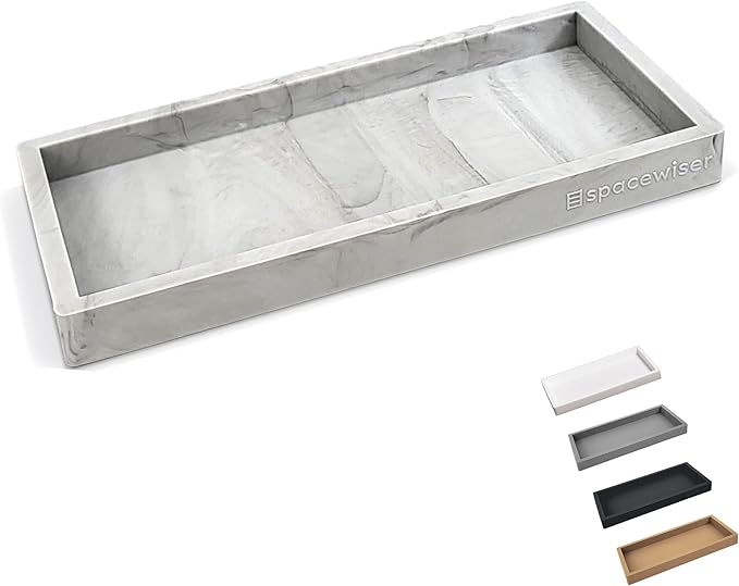 Countertop and Vanity Tray - Small 7.7â Silicone Tray for Soap Dispenser Bottles, Sponge Holder for Kitchen Sink Caddy Organizer, Bathroom Trays, Dish Soap Holder for Kitchen Counter, Keys