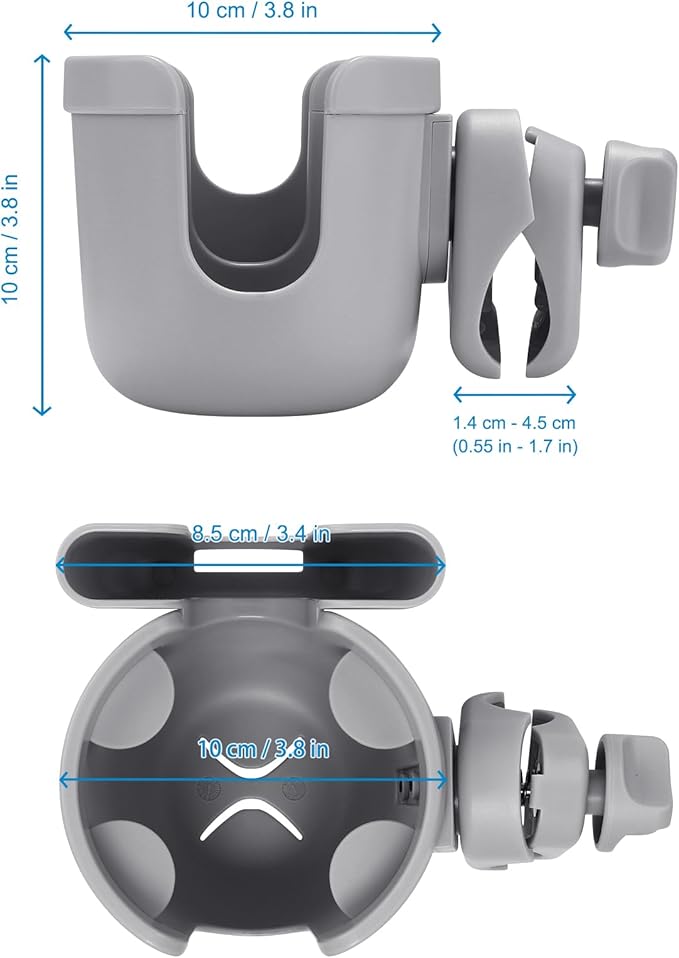 Accmor 2-in-1 Walker Cup Holder with Phone Holder, Wheelchair Cup Holder, Rollator Cup Holder, Cup Phone Holder for Walker, Wheelchair, Rollator, Mobility Scooter