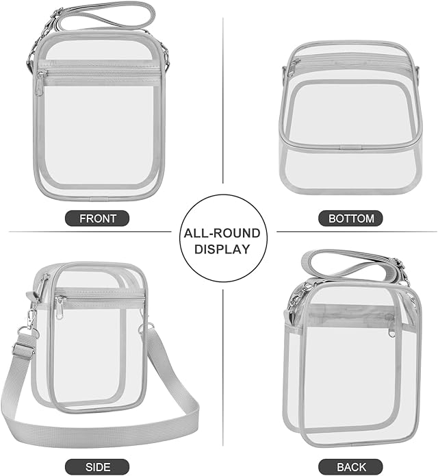 USPECLARE Clear Purse Stadium Transparent Messenger Bag Stadium Approved for Men and Women Clear CrossBody Bag