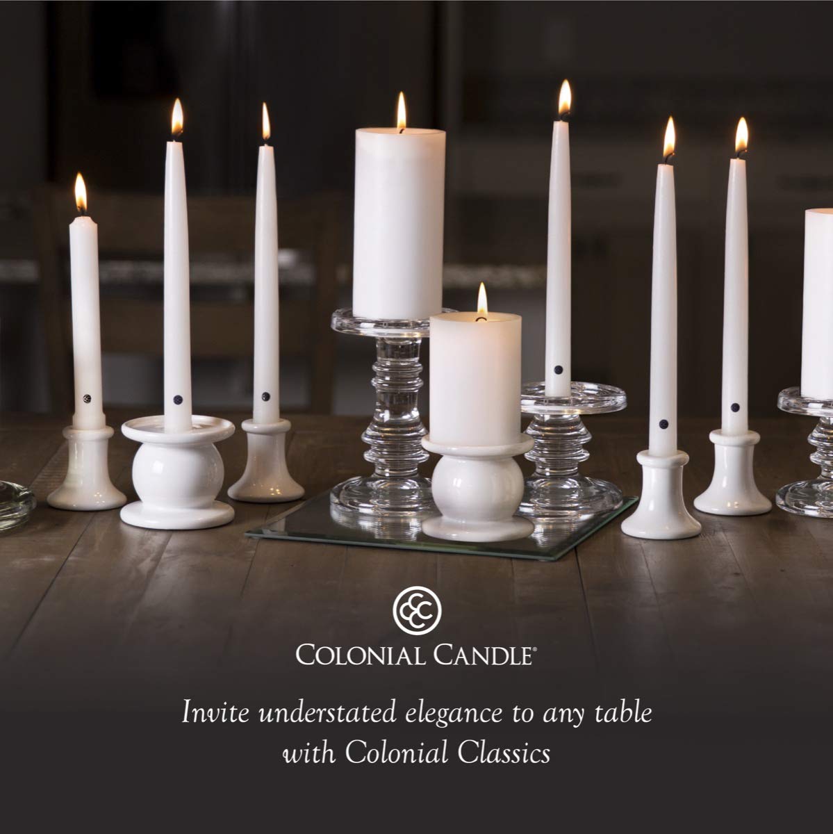 Colonial Candle Unscented Taper Candle, Handipt Collection, Red, 10 in, Pack of 12 - Up to 8 Hours Burn
