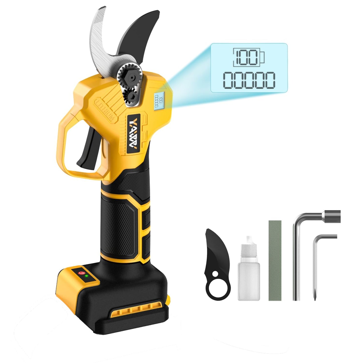 Brushless Electric Pruning Shears for DeWalt 20V Battery, Portable Cordless Pruning Shears with LCD Displayï¼SK5 Blades, Adjustable Cutting Diameter 0.8-1.2 Inch for Gardening Tree Pruning(NO Battery)